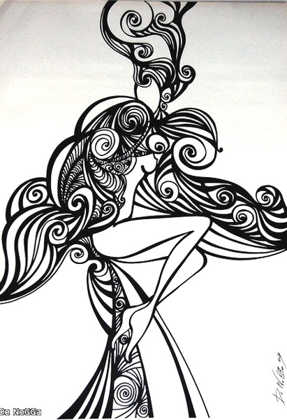 Кучерява жінка De Nogga