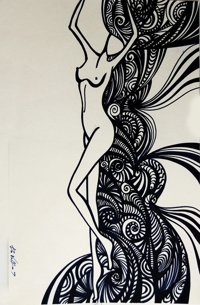 Кучерява жінка De Nogga